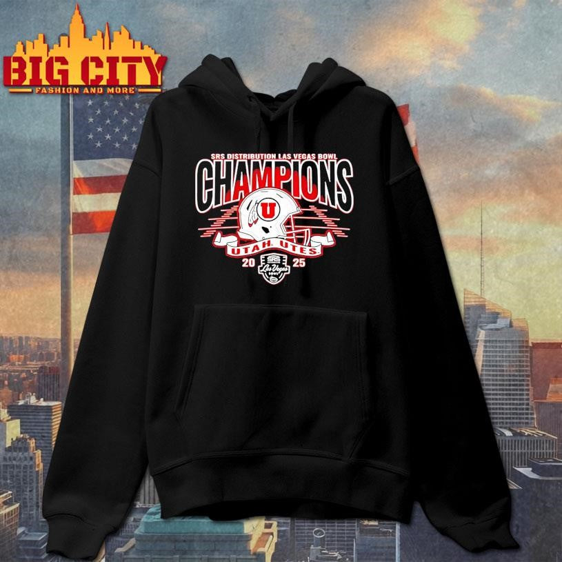 Utah Utes 2025 Las Vegas Bowl Champions Helmet Runway Shirt