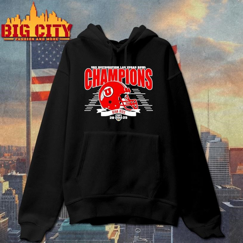 Utah Utes Football To Champions 2025 Srs Distribution Las Vegas Bowl Helmet Shirt
