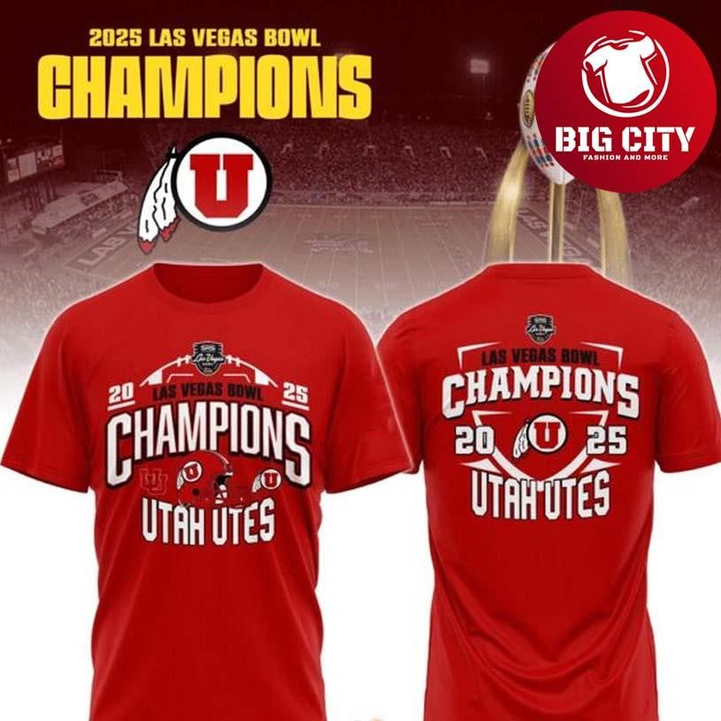 Utah Utes Las Vegas Bowl Champions 2025 Two Sided Shirt