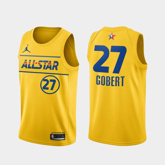 Utah Jazz #27 Rudy Gobert 2021-all-star-western-conference-gold-jazz-jersey