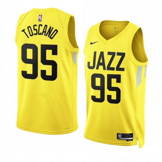 Utah Jazz #95 Juan Toscano-Anderson Yellow Icon Edition Jersey Swingman