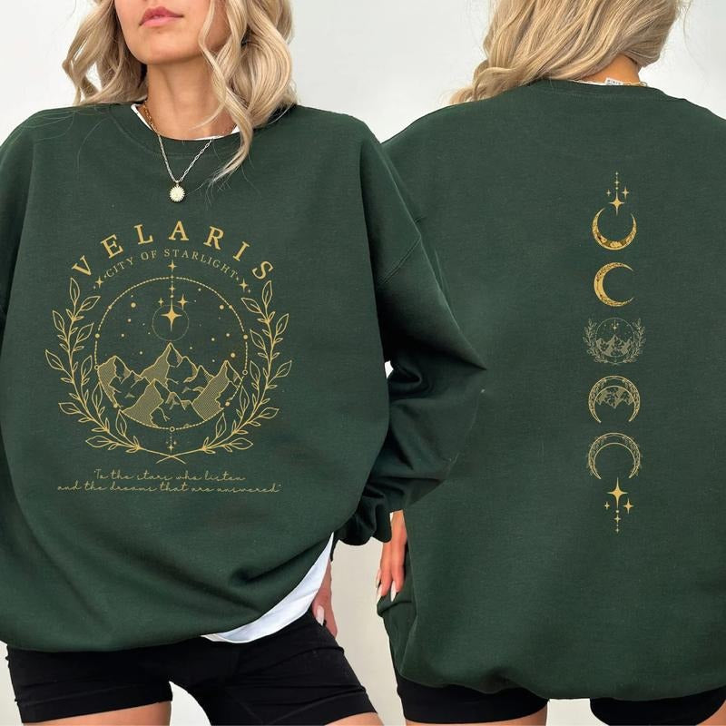 VELARIS 2-sides Sweatshirt, VELARIS Hoodie, Velaris City of Starlight Hoodie, The Night Court, Bookish Gifts T-Shirts