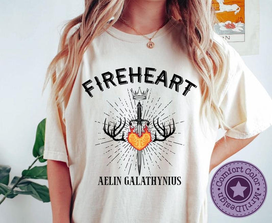 VFireheart Shirt, House Galathynius Tee, Throne of Glass Merch, SJM Fan Gift, Romantasy Reader Tee, Booktok Trendy...