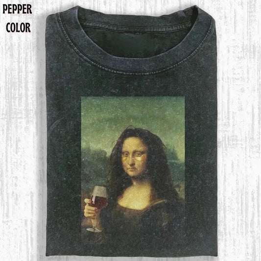 VINTAGE Mona Lisa After The Party Shirt, Funny Graphic Tees, Vintage Men's Top