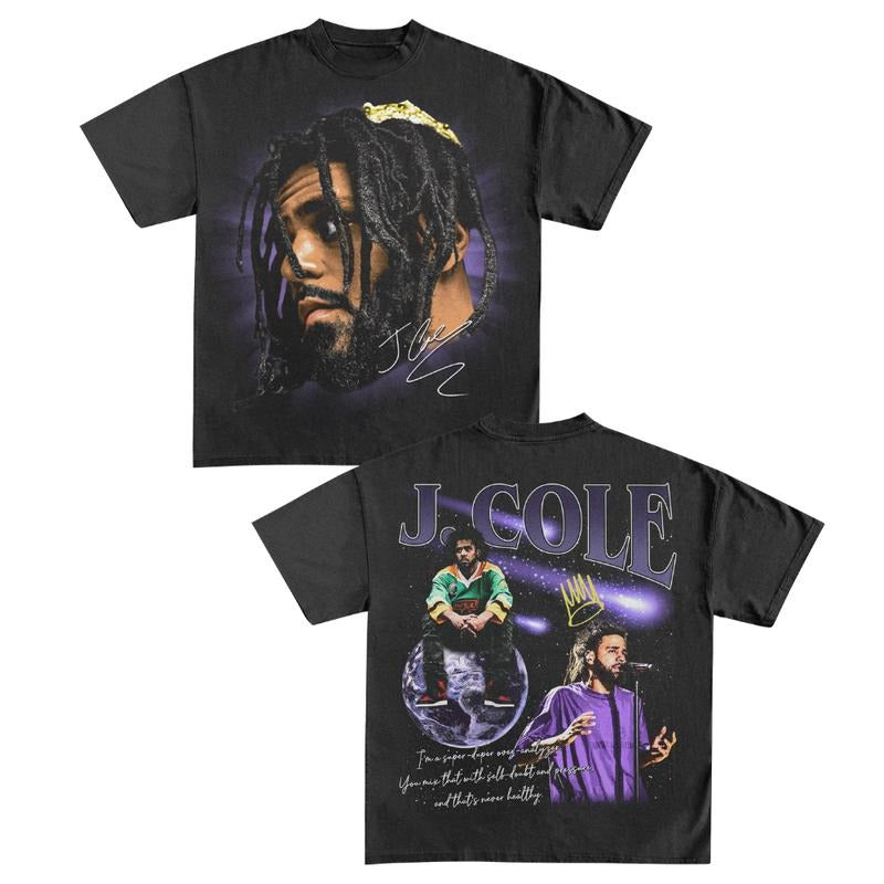 VINTAGE TEE | J. COLE TEE Double Sided, Graphic Tee Shirt, Fans Gift For Men And Women T-Shirt Hoodie, Sweatshirt