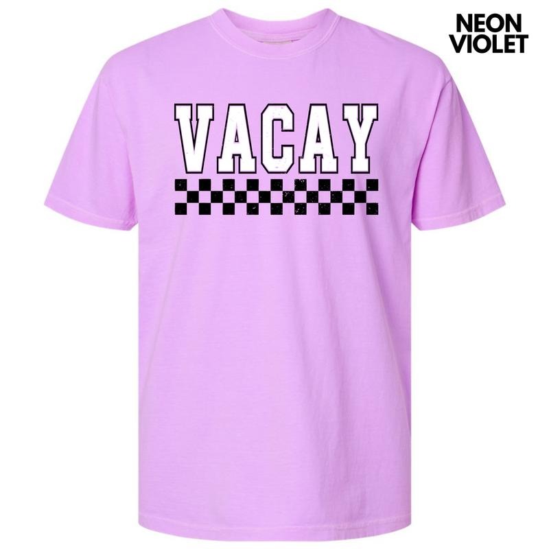 Vacay Varsity Checkered Comfort Colors T-Shirt 'NLB' Hoodie, Sweatshirt | WearSparks.com