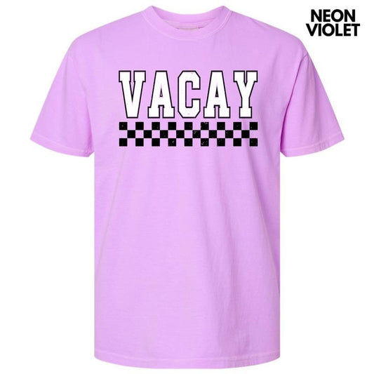 Vacay Varsity Checkered Comfort Colors T-Shirt 'NLB' Hoodie, Sweatshirt | WearSparks.com