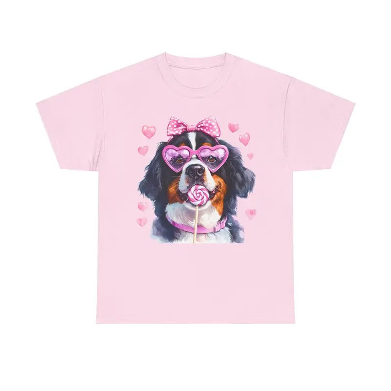 Valentine Bernese Mountain Dog Shirt Gildan, Valentine's Day Women's Tee, Cute Women's Tshirt Plus Sizes Hoodie, Sweatshirt