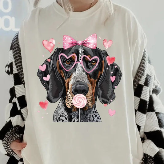 Valentine Bluetick Hound Shirt ~ Unisex Apparel Relaxed Fit Printed In The USA Clothing Womenswear Casual Comfort Cotton...
