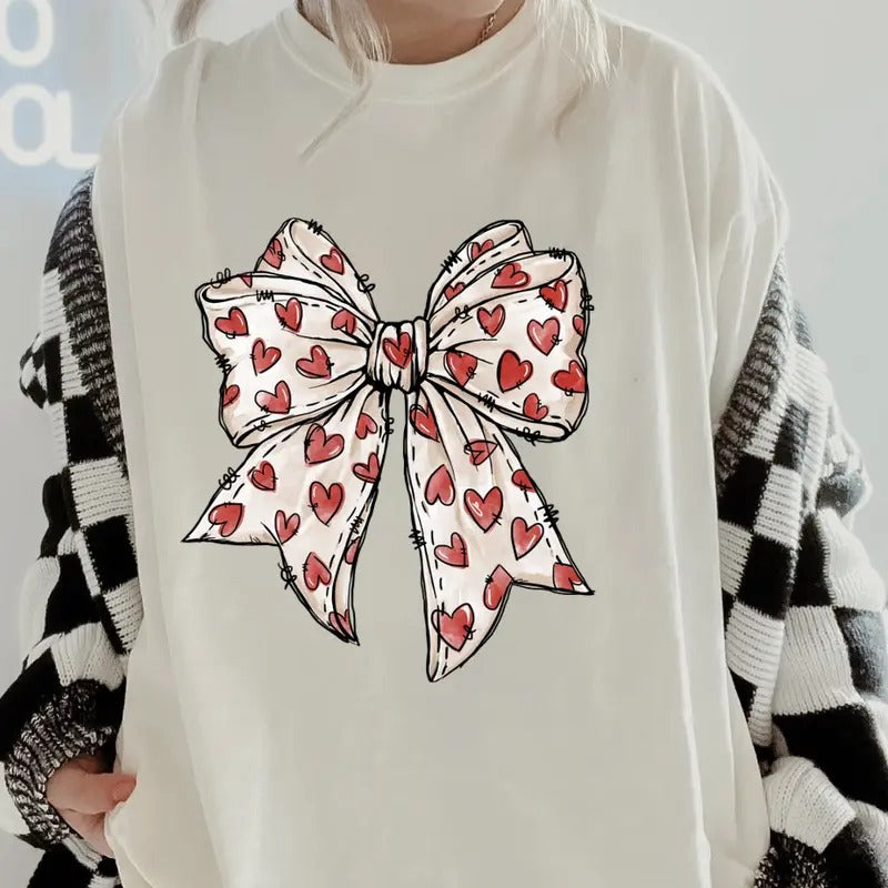 Valentine Bow #2 Shirt~  coffee shirt Unisex Apparel Relaxed Fit Printed In The USA Clothing Womenswear Casual Comfort...