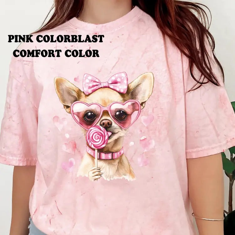 Valentine Chihuahua Dog Shirt ~ Unisex Apparel Relaxed Fit Printed In The USA Clothing Womenswear Casual Comfort Cotton...