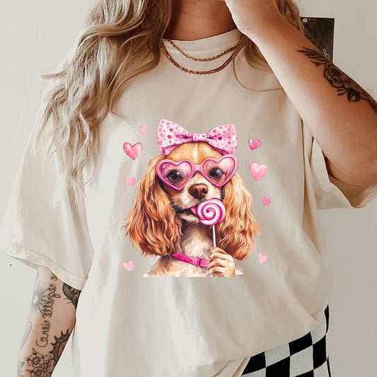 Valentine Cocker spaniel Shirt ~ Unisex Apparel Relaxed Fit Printed In The USA Clothing Womenswear Casual Comfort Cotton...