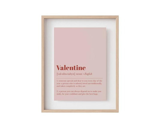 Valentine Definition Print, Valentines Day Decor, Valentines Day Print, Pink Wall Art, Valentines Day Wall Art, Poster...