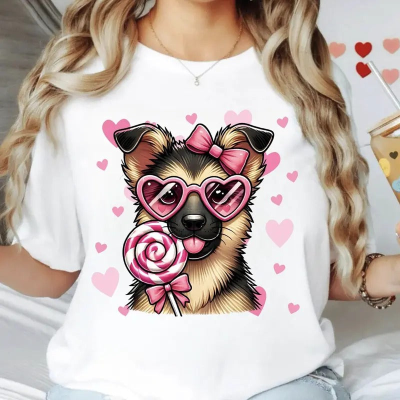 Valentine German Shepherd Shirt ~ Unisex Apparel Relaxed Fit Printed In The USA Clothing Womenswear Casual Comfort Cotton...