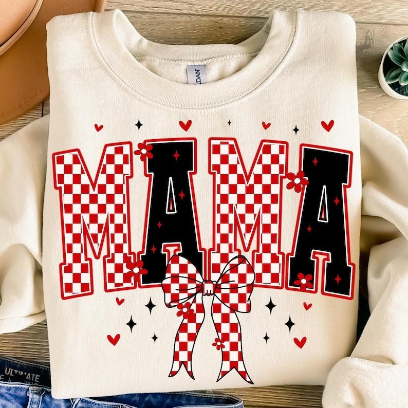 Valentine Mama Sweatshirt Valentines Day Retro Valentine , Valentine coquette, Valentines T-Shirts, Hoodie | WearSparks.com