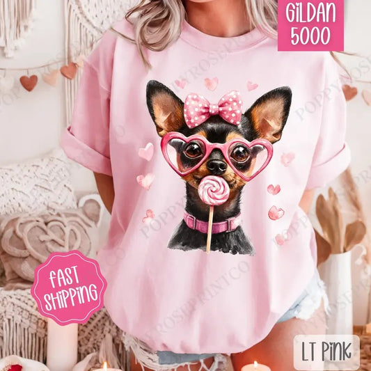 Valentine Pinscher Shirt Gildan, Valentine's Day Women's Tee, Cute Women's Tshirt Plus Sizes Hoodie, Sweatshirt
