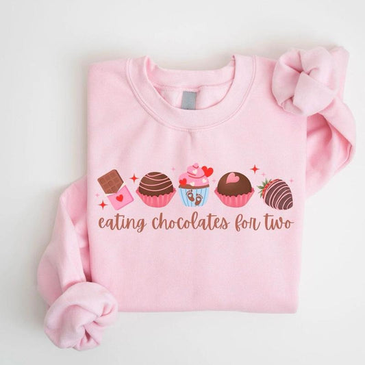Valentine Pregnancy Announcement Sweatshirt, Maternity Valentine Shirt, Eating for Two Baby Reveal Sweater, Pregnant Wife...