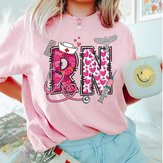 Valentine RN T-shirt, Cute Registered Nurse Shirt, Gift for Nurse, Student Nursing Tee Hoodie, Sweatshirt | WearSparks.com
