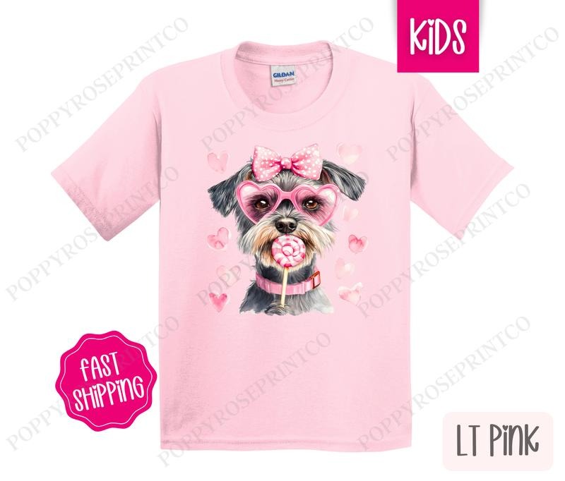 Valentine Schnauzer Kids Shirt - Valentine's Day Children's Tshirt