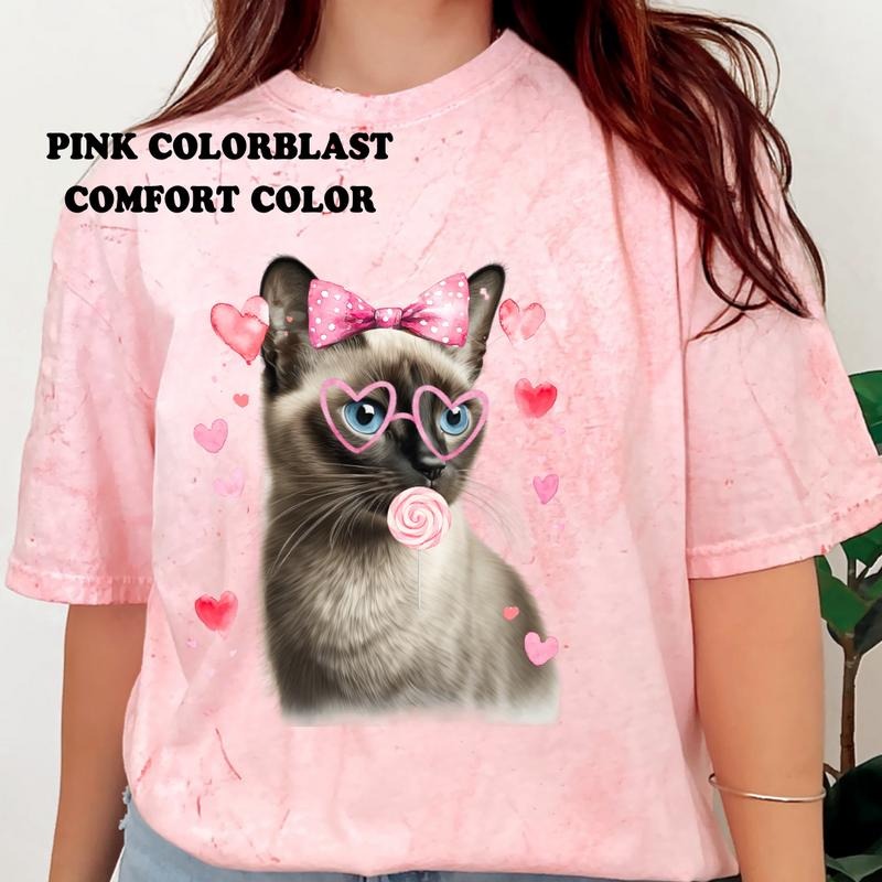 Valentine Siamese Cat Shirt ~ Unisex Apparel Relaxed Fit Printed In The USA Clothing Womenswear Casual Comfort Cotton Top...