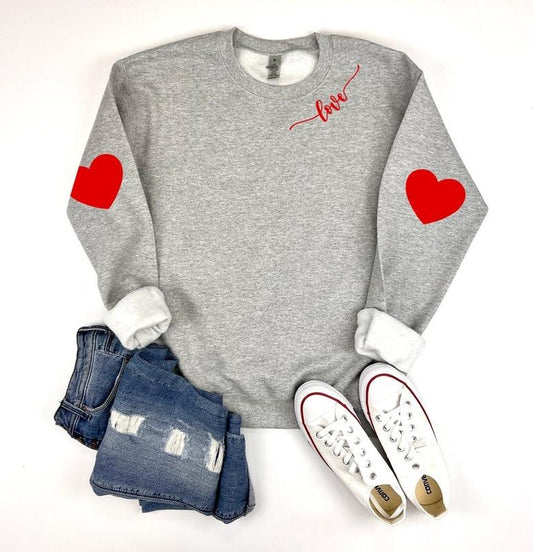 Valentine Sweatshirt, Heart Arm Patches, Love Heart Sweatshirt, Cute Valentines Sweater, Teacher Valentine's Shirt, Mommy...