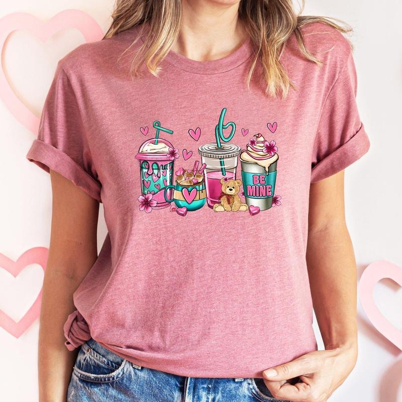 Valentine's Coffee Lover, Pink, Super Soft Tshirt, Valentine's Day Hoodie, Sweatshirt | WearSparks.com