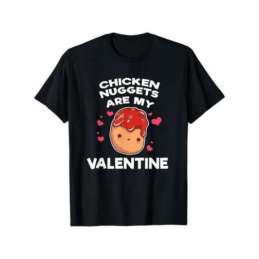 Valentine's Day Chicken Nugget Graphic Tee for Men - Soft Cotton, Casual Fit, Short Sleeve, Round Neck T-Shirt made in...