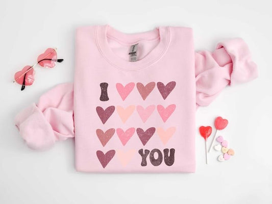 Valentine's Sweatshirt, I love You Sweatshirt, Heart Arm Patches, Cute Valentine's Sweater, Teacher Valentine's Shirt,...