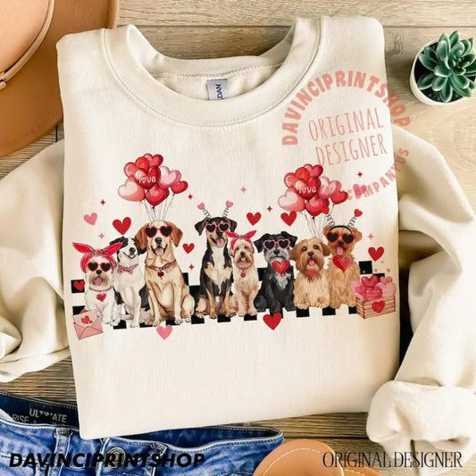 Valentines Day Dogs Shirt, Cute Valentines Day Tee, Dog Lover , Dog Valentines Sweatshirt, Valentines Day Shirt , Dog...