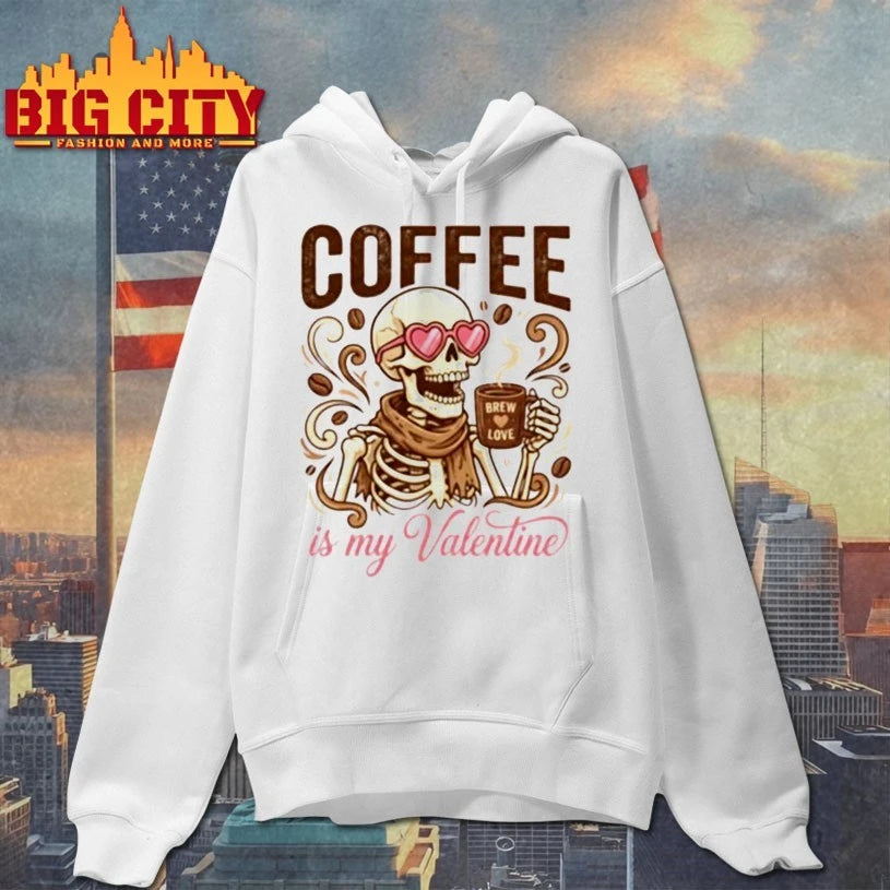Valentine’s Day Skeleton Coffee is My Valentine Coffee Lover shirt