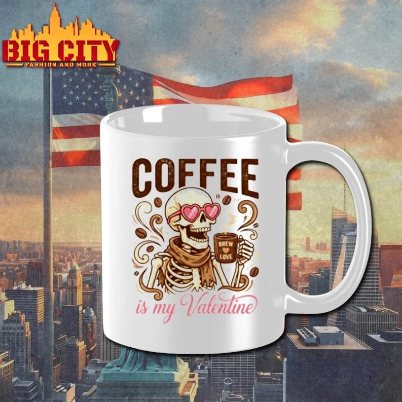 Valentine’s Day Skeleton Coffee is My Valentine Coffee Lover shirt
