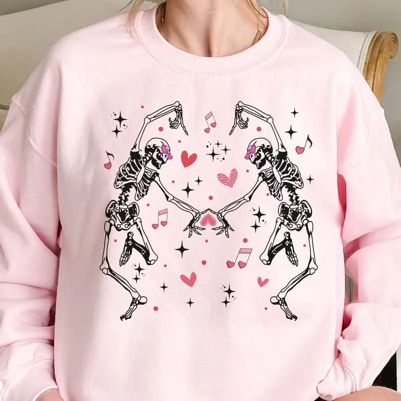 Valentines Day Skeleton Sweatshirt Skeleton Valentines Pullover Rocker Skull Sweatshirt Valentines Day Pullover If I had...