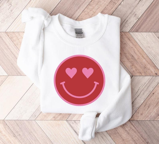 Valentines Day Sweatshirt, Smile Face Hoodie and Sweater; T-shirt Cotton Menswear Polyester Tops | WearSparks.com
