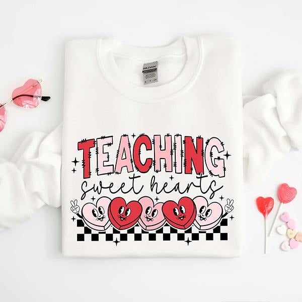 Valentines Day Teacher Sweatshirt, Teaching Sweethearts Teacher Shirts, Teacher Valentines Day Gift, Love Teacher Shirt,...