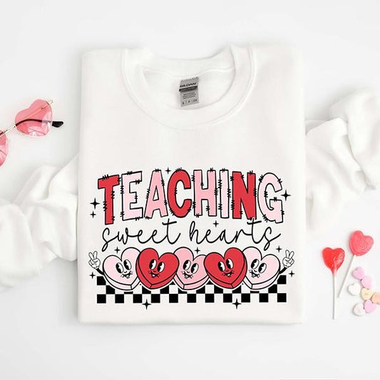 Valentines Day Teacher Sweatshirt, Teaching Sweethearts Teacher Shirts, Teacher Valentines Day Gift, Love Teacher Shirt,...