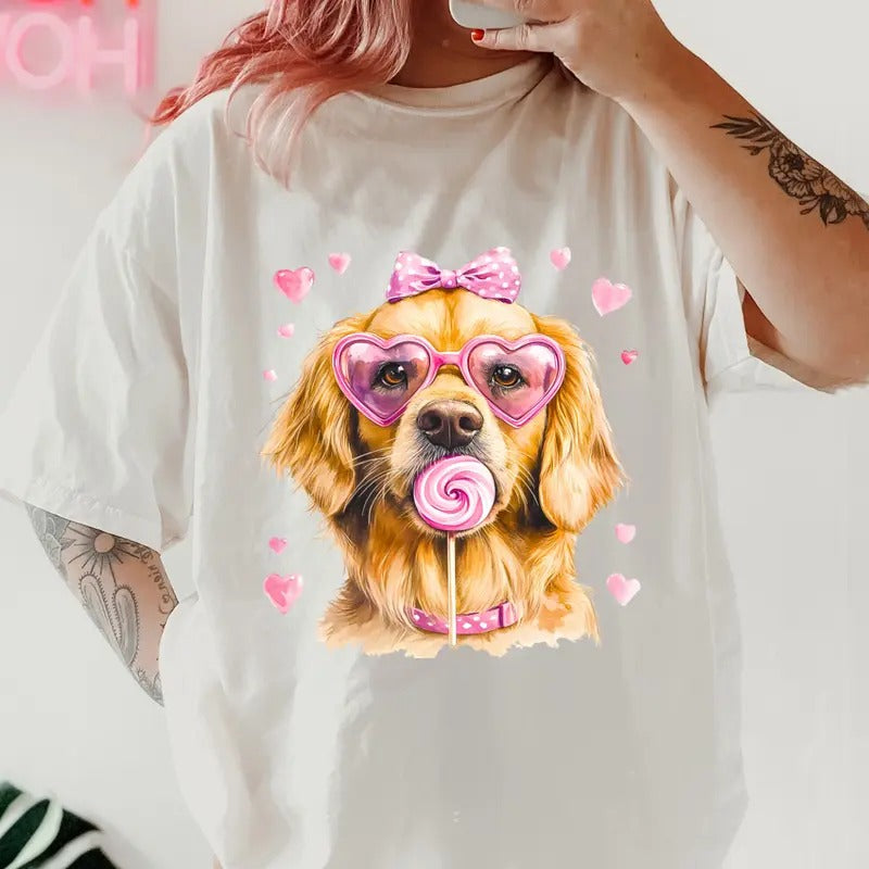 Valentines Dogs Shirt~ Unisex Apparel Relaxed Fit Printed In The USA Clothing Womenswear Casual Comfort Cotton Top...