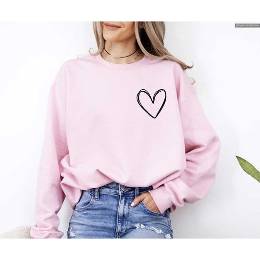 Valentines Heart Love Sweater Hoodie T-Shirt, Women Valentine's Day Sweatshirt, Couple Anniversary Day Gift , Global...