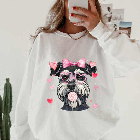 Valentines Schnauzer Sweatshirt ~ Sweatshirt Unisex Apparel Relaxed Fit Printed in the USA Clothing Womenswear Casual and...