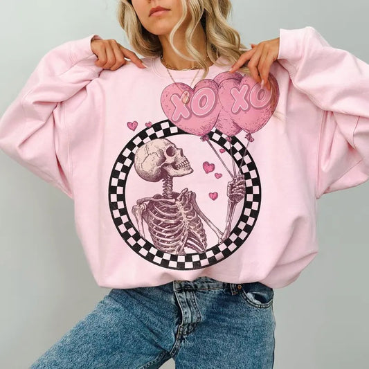 Valentines Skeleton Sweatshirt, Xoxo Sweatshirt, Funny Valentines Sweatshirt, Valentines Day Sweatshirt, Trendy...