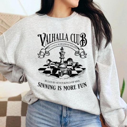 Valhalla Club Chessboard Sweatshirt, Twisted Love Series Merch, King of Wrath, Romance Book Shirt, Bookish Gift, Alex...