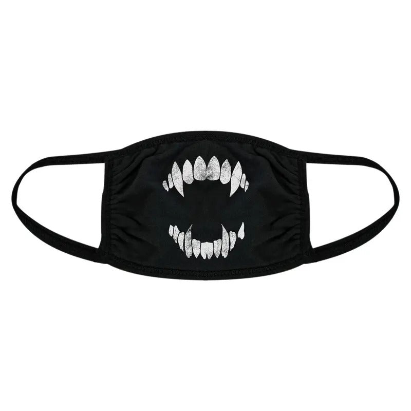 Vampire Teeth Face Mask Funny Halloween Fangs Novelty Graphic Nose And Mouth Covering Funny Masks for Adults Halloween ...
