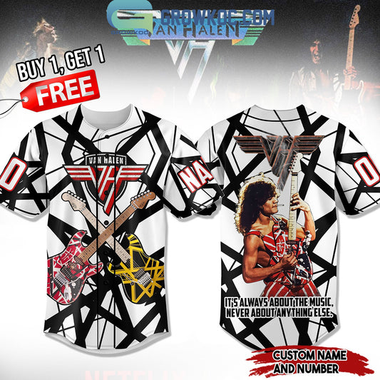 Van Halen It’s Always About The Music Personalized Baseball Jersey Black