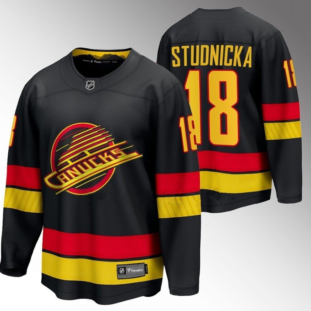 Vancouver Canucks #18 Jack Studnicka Black 2023-24 Alternate_conew1