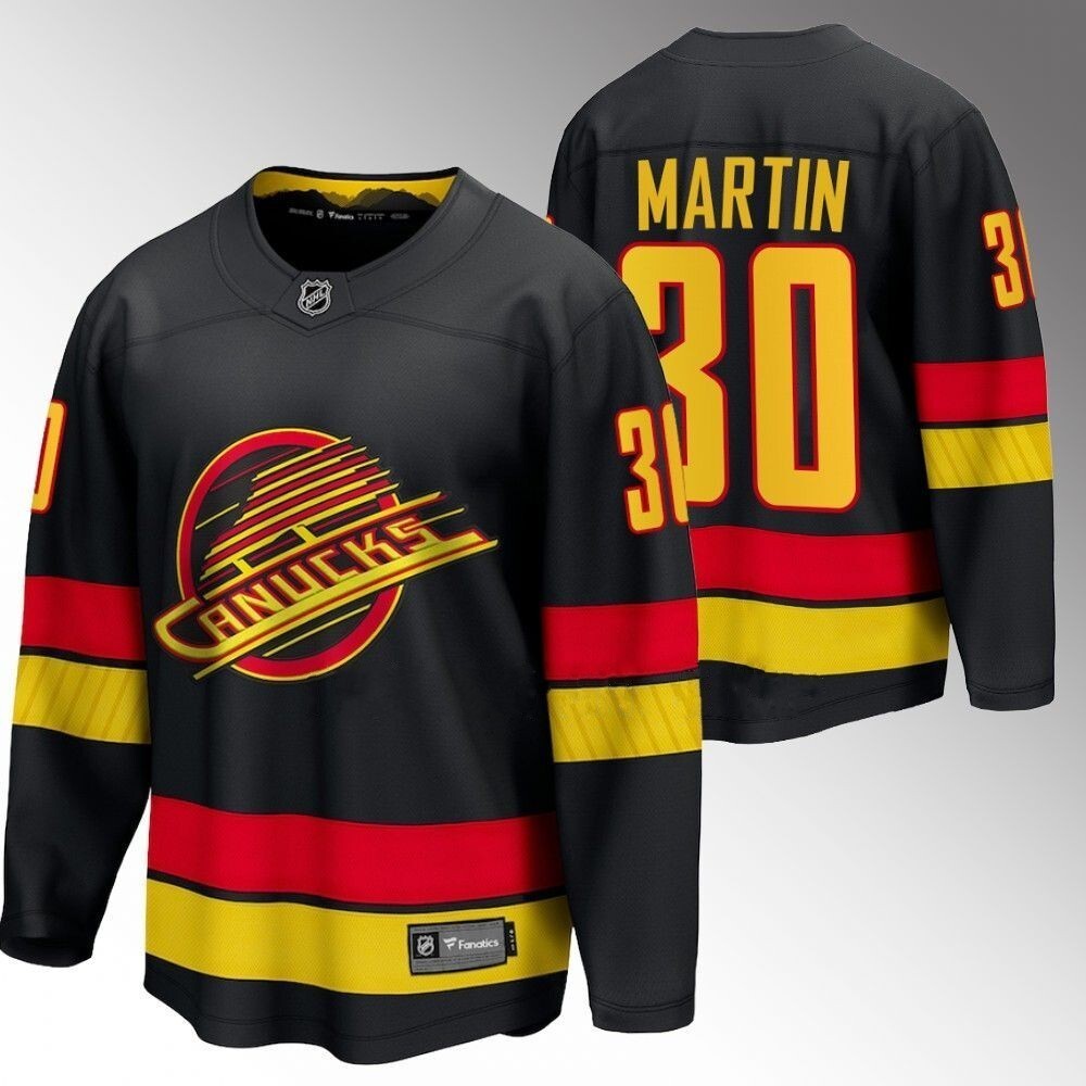 Vancouver Canucks #30 Spencer Martin Black 2023-24 Alternate
