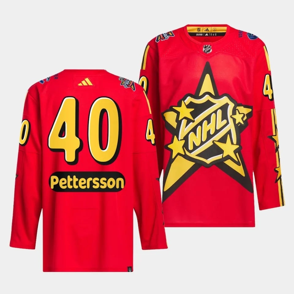 Vancouver Canucks #40 Elias Pettersson 2024 NHL All-Star Red