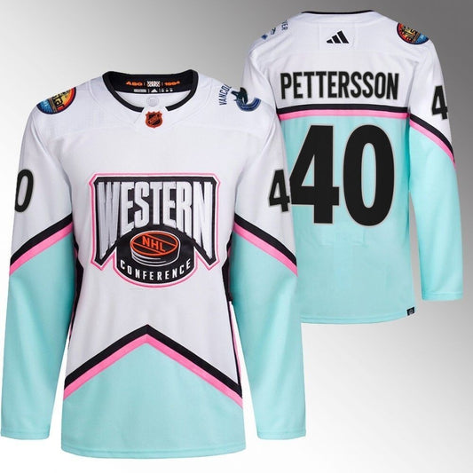 Vancouver Canucks #40 Elias Pettersson White 2023 NHL All-Star Western Conference Authentic Jersey