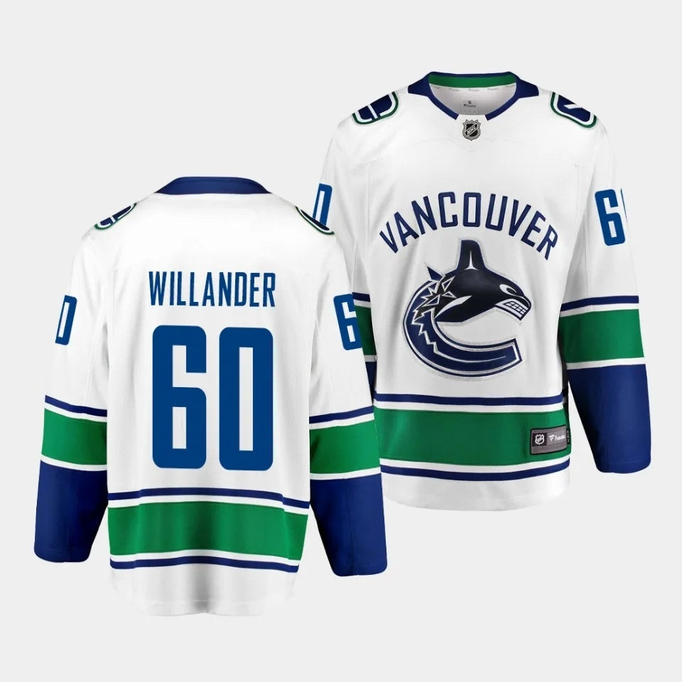 Vancouver Canucks #60 Tom Willander Away White Jersey 2023 NHL Draft