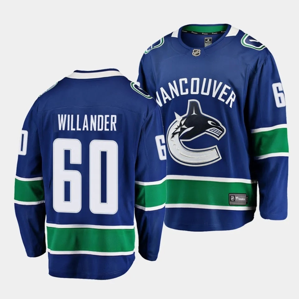 Vancouver Canucks #60 Tom Willander Home Blue Jersey 2023 NHL Draft