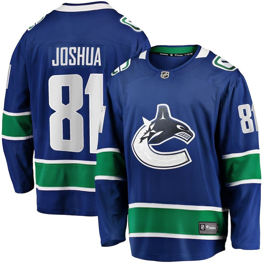 Vancouver Canucks #81 Dakota Joshua Home Premier Breakaway Player Jersey - Blue