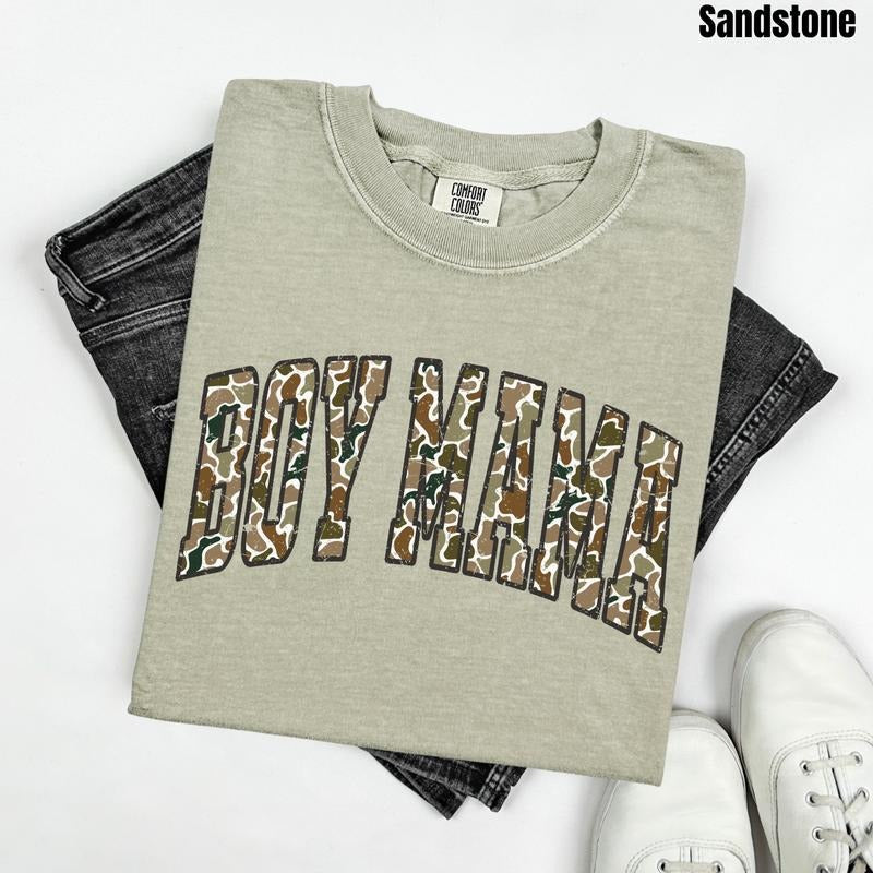 Varsity Camo Boy Mama Comfort Colors T-Shirt 'NLB' Hoodie, Sweatshirt | WearSparks.com